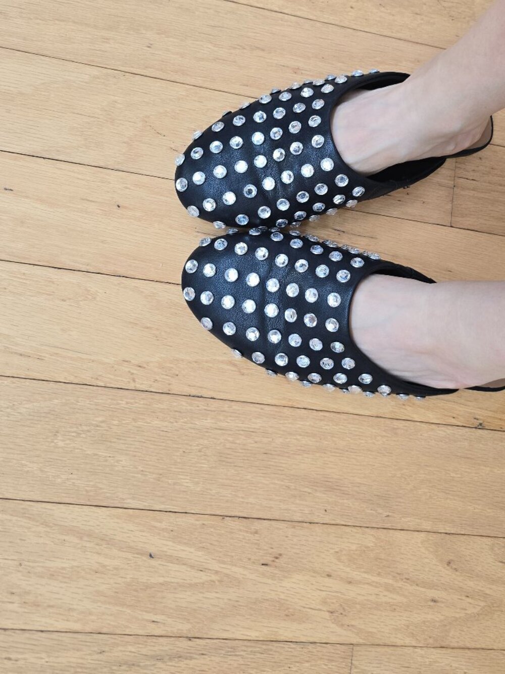 a new day | Channing black silver studded Indie mules | WMS 8.5